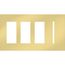New Architectural 4-Gang Wall Plate, Fits 2 Accessories, 2 Grafik T Control, Metal Finish, Bright Brass