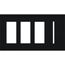 New Architectural 4-Gang Wall Plate, Fits 2 Accessories and 2 Grafik T Control, Matte Finish, Black