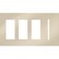 Architectural 4-Gang Wall Plate, Fits 2 Accessories, 2 Grafik T Control, Metal Finish, Bright Nickel