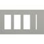 New Architectural 4-Gang Wall Plate, Fits (3) Accessories, 1 Grafik T Control, Matte Finish, Gray