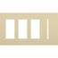 New Architectural 4-Gang Wall Plate, Fits (3) Accessories, 1 Grafik T Control, Matte Finish, Ivory