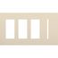 Architectural 4-Gang Wall Plate, Fits (3) Accessories, 1 Grafik T Control, Matte Finish, Light Almond