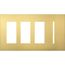 Architectural 4-Gang Wall Plate, Fits (3) Accessories, 1 Grafik T Control, Metal Finish, Satin Brass