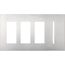 Architectural 4-Gang Wall Plate, Fits (3) Accessories, 1 Grafik T Control, Metal Finish, Satin Chrome