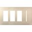 Architectural 4-Gang Wall Plate, Fits (3) Accessories, 1 Grafik T Control, Metal Finish, Satin Nickel