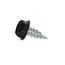 #6 3/8" (Length) x 1/4" (Head Size) Painted Slotted Hex Head Zip-in Self-Piercing Sheet Metal Screws, Black (100 Bag)