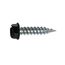 #8 3/4" (Length) x 1/4" (Head Size) Painted Slotted Hex Head Zip-in Self-Piercing Sheet Metal Screws, Black (Bag of 100)