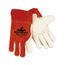 4921 Red Ram Cowhide Leather Double Palm Welding Work Gloves w/ Fleece Lined Palms (Medium)