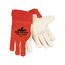 4921 Red Ram Cowhide Leather Double Palm Welding Work Gloves w/ Fleece Lined Palms (2XL)