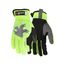 953 HyperFit Mechanics Work Gloves w/ Synthetic Leather Palm & Reflective Logo, Lime (Large)