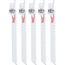6" 4/6 TPI SAWZALL Blade for Wood Scroll (Pack of 5), 48-00-5041