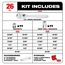 1/4" Drive 26 piece Ratchet & Socket Set - SAE, 48-22-9404