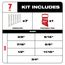 7 piece Combination Wrench Set - SAE, 48-22-9407