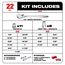 22 piece 1/2" Drive SAE Ratchet and Socket Set with 4 Flat Sides, 48-22-9410