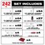 242 Piece 1/4", 3/8", & 1/2" Drive Metric & SAE Ratchet/Socket Set w/ PACKOUT 4-Drawer Tool Box