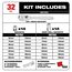 3/8" Drive 32 piece Ratchet & Socket Set - Metric, 48-22-9508