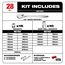 28 pc 1/2" Drive Metric Ratchet and Socket Set with 4 Flat Sides, 48-22-9510
