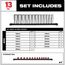 13 Piece 1/2" Drive 12-Point Deep Well Metric Socket Set, 48-22-9524