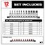12pc 3/8" Drive Triple Square Bit Socket Set, 48-22-9536