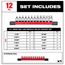 12pc 1/4" Drive Low-Profile Hex Bit Socket Set - SAE, 48-22-9544