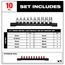 10 Piece 1/4" Drive Low-Profile Hex Bit Socket Set - Metric, 48-22-9545