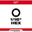 SHOCKWAVE Impact Duty 1" Hex 1/16" Insert Bits (Pack of 25), 48-32-4700
