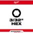 SHOCKWAVE Impact Duty 1" Hex 3/32" Insert Bits (Pack of 25), 48-32-4702