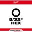 SHOCKWAVE Impact Duty 1" Hex 5/32" Insert Bits (Pack of 25), 48-32-4706