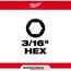 SHOCKWAVE Impact Duty 1" Hex 3/16" Insert Bits (Pack of 25), 48-32-4707