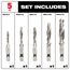 5 Piece SHOCKWAVE Impact Duty Metric Drill and Tap Bit Set, 48-89-4875