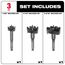 3 Piece Plumbers' Selfeed Bit Kit, 49-22-0030