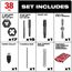 38 Piece SAE Tap & Die PACKOUT Set w/ HEX-LOK 2-in-1 Handle, 49-22-5604