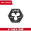 M6-1.00 mm 1" Hex Threading Die, 49-57-5336