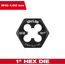M10-1.00 mm 1" Hex Threading Die, 49-57-5354