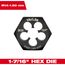 M14-1.50 mm 1-7/16" Hex Threading Die, 49-57-5366