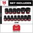 14 Piece SHOCKWAVE Impact Duty 1/2" Drive Metric Standard 6 Point Socket Set, 49-66-7013