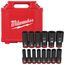 14 Piece SHOCKWAVE Impact Duty 1/2" Drive Metric Deep 6 Point Socket Set, 49-66-7014