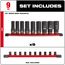 9 Piece SHOCKWAVE Impact Duty 1/2" Drive SAE Deep 6 Point Socket Set, 49-66-7022