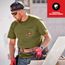 GRIDIRON Pocket T-Shirt - Short Sleeve Green (Small) 605GN-S