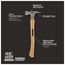 STILETTO 16oz Smooth/Curved Hickory Hammer, TI16SC