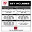 77 Piece 1/4", 3/8" & 1/2" Drive Metric Socket Set w/ Tray for PACKOUT Drawers, 48-22-0150