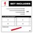 4 Piece 3/8" Drive Wobble Extension Set