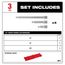 3 Piece 1/2" Drive Wobble Extension Set