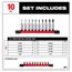 10 Piece 1/4" Drive Hex Bit Socket Set - SAE