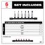 6 Piece 1/4" Drive Hex Bit Socket Set - Metric