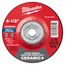 4-1/2" x 1/4" x 5/8"-11 Ceramic & Metal Grinding Wheel - Type 27