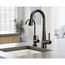Sleek Black Stainless 1 Handle Pulldown Bar Faucet, 7664BLS