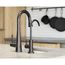 Sleek Black Stainless 1 Handle Pulldown Bar Faucet, 7664BLS