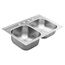 2000 Series 33" X 22" (7" & 9"depth) Stainless Steel 20 Gauge Double Bowl Drop In Sink, GS202334Q