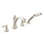 Wynford Brushed Nickel 2 Handle Roman Tub Faucet Includes Hand Shower, T654BN